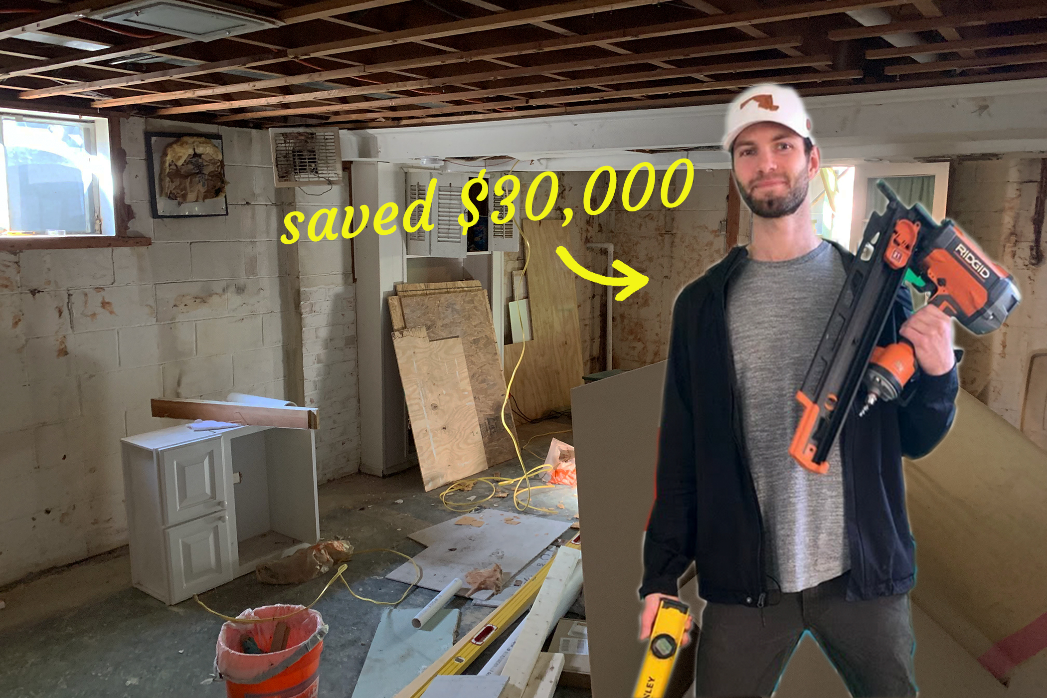 Man Transforms Run-Down Basement Saving $30,000 by Doing Everything Himself, Here's How It Looks