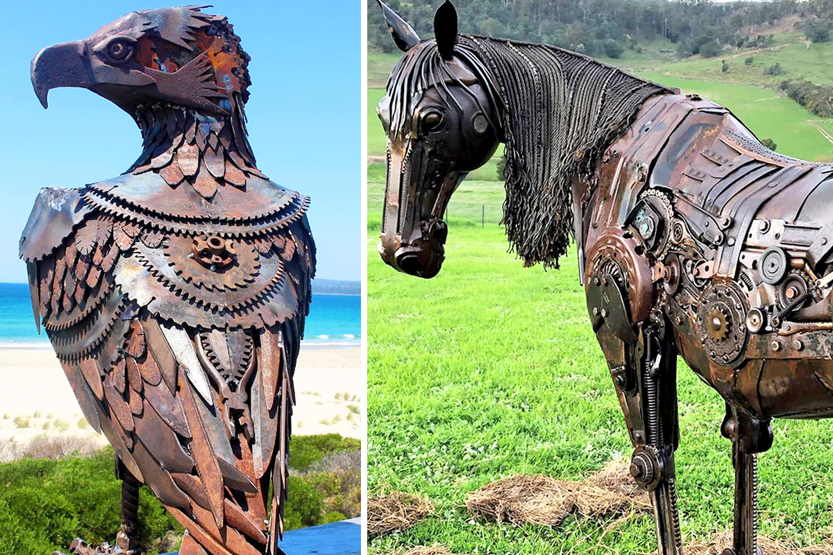 Welding Artist Creates Life-Sized Animal Sculptures, Made Entirely From Scrap Metal: ‘A Huge Jigsaw Puzzle’