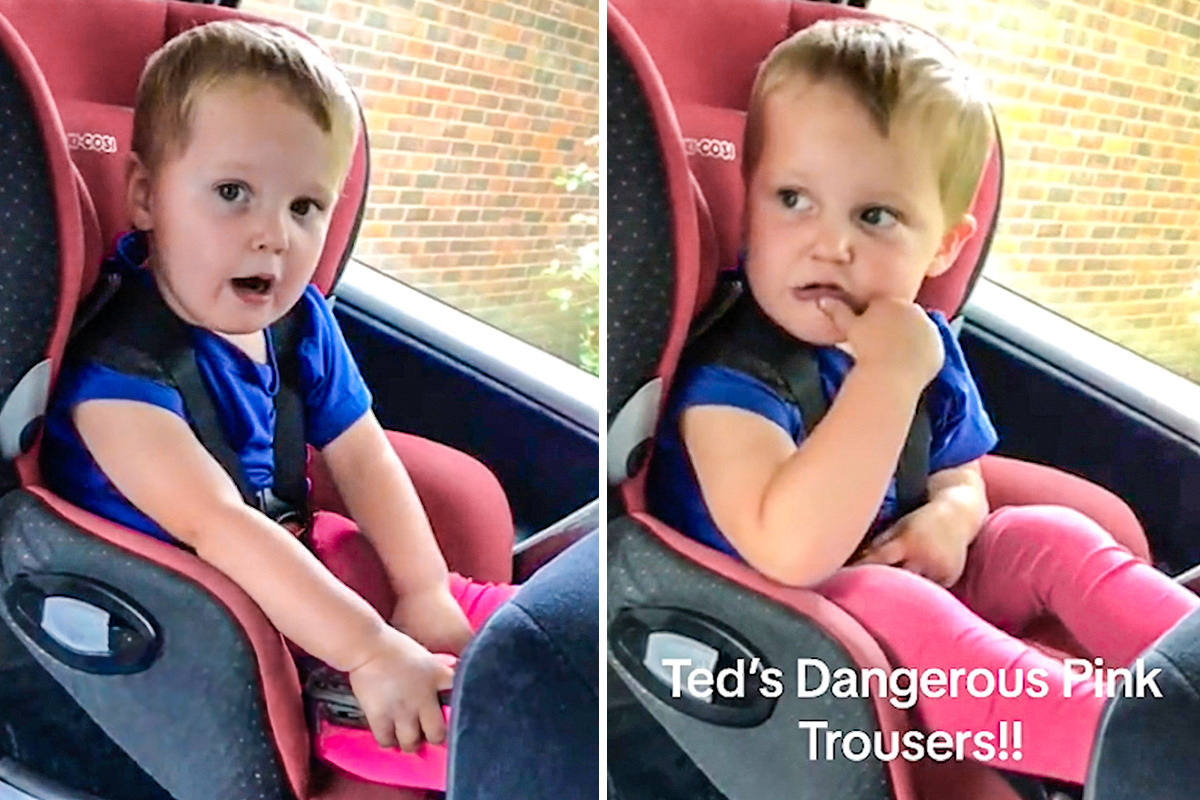 Boy Reacts After Being Dressed in Pink Trousers—Tells Mom, 'They're Dangerous': VIDEO