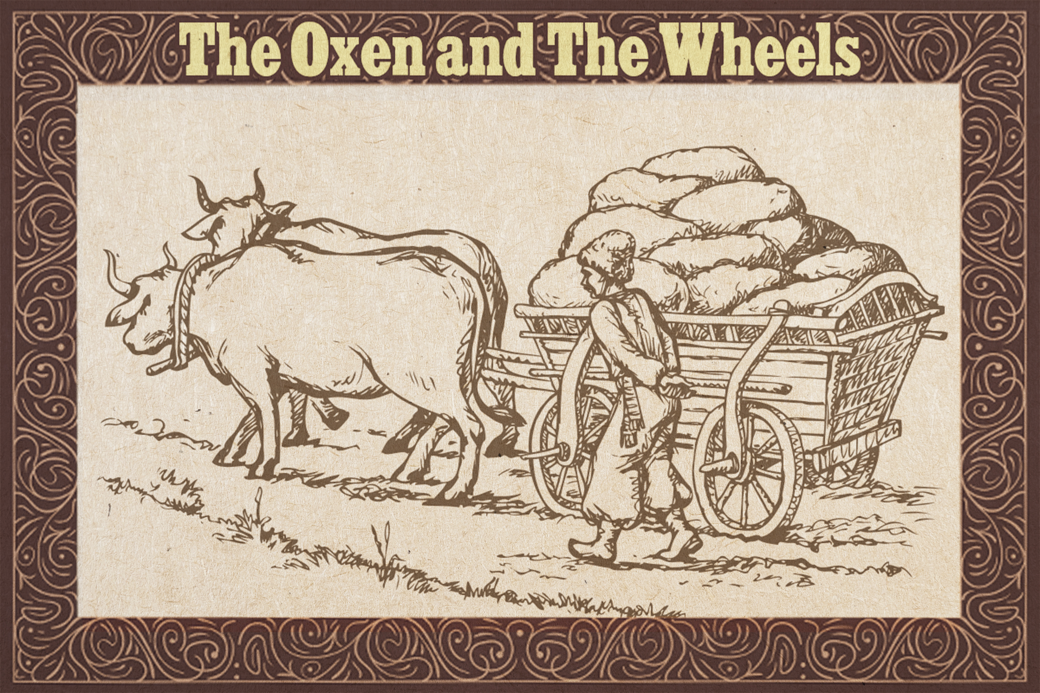 Oxen Drawing a Loaded Wagon Hear Wheels Complaining at Every Turn—Teach Them a Life Lesson