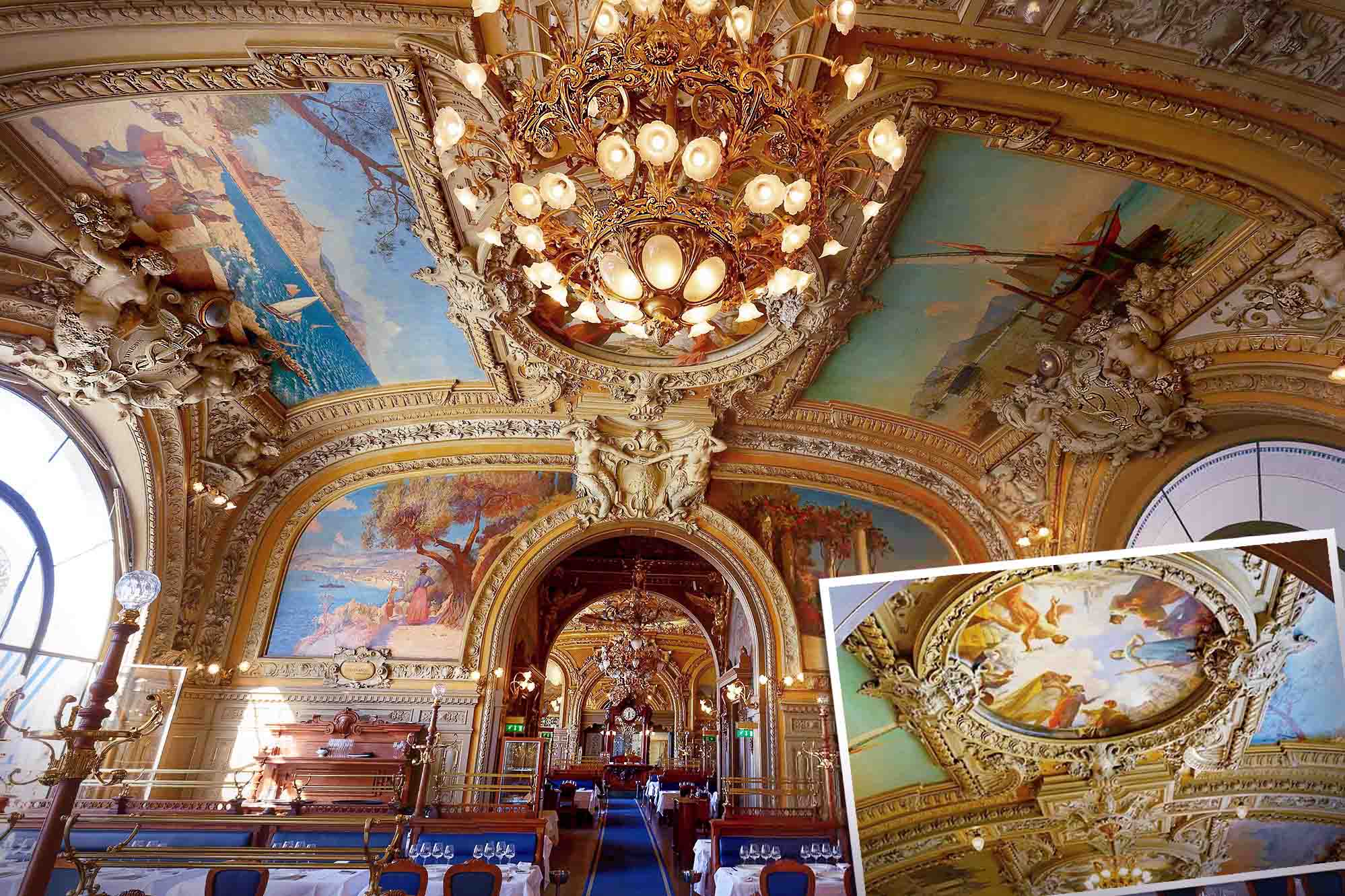 This Jaw-Droppingly Beautiful 124-Year-Old French Restaurant in Paris Looks Like a Luxury Railcar