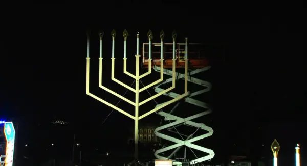 The National Menorah Is Lit on the National Mall