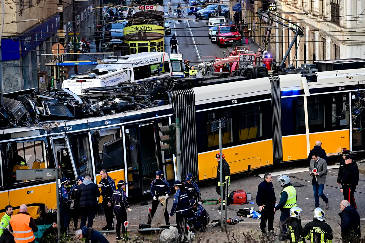 Day in Photos: Tram Accident in Italy, Strike in Germany, and Bill Clinton’s Testimony