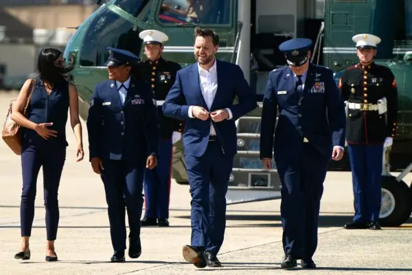Vice President Vance Arrives at Switzerland Air Force Base, En Route Back to US