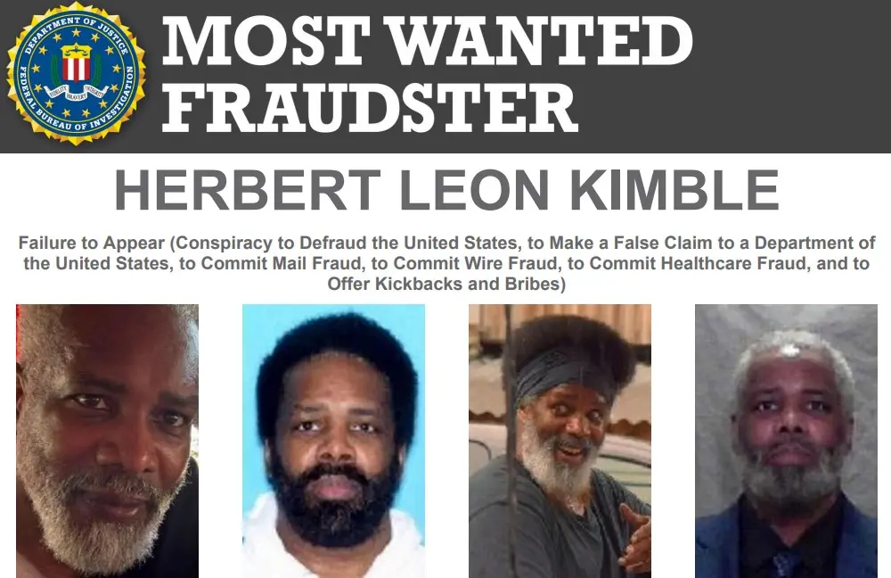FBI, DOJ Announce Arrest of Most Wanted Fraudster Herbert Leon Kimble