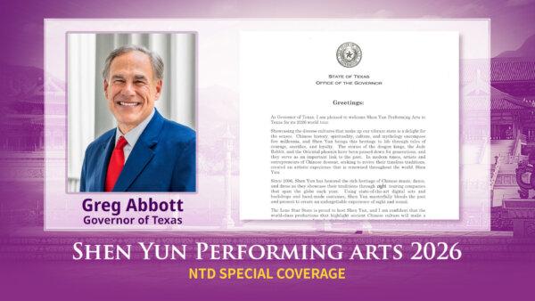 Texas Gov. Greg Abbott Welcomes Shen Yun to the Lone Star State