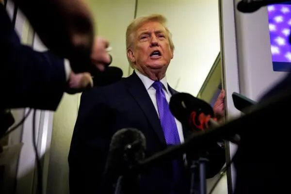 Trump Speaks to the Press Aboard Air Force One