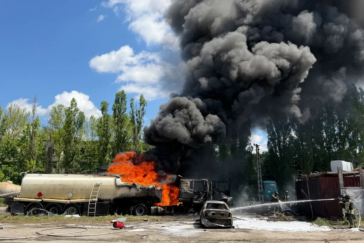 Day in Photos: Air Attack in Ukraine, Protests in Greece, Walk for Peace in Indonesia